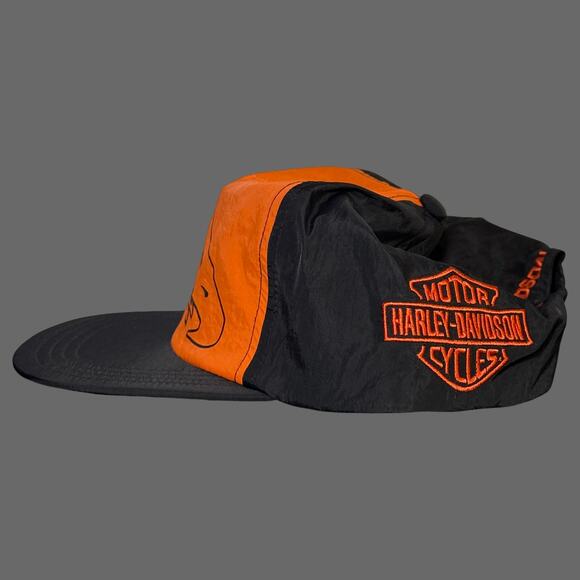 Harley-Davidson Screamin’ Eagle Snapback Hat Black Orange 97605-24VM - Picture 2 of 7